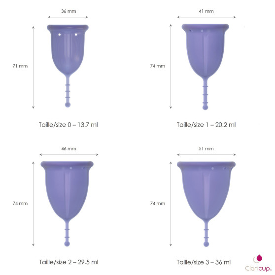 Menstruacinis puodelis Claricup Violet 0 (CLAR05)