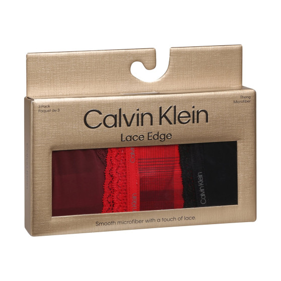 3PACK Moteriški stringai Calvin Klein multicolour (QD5151E-I24)