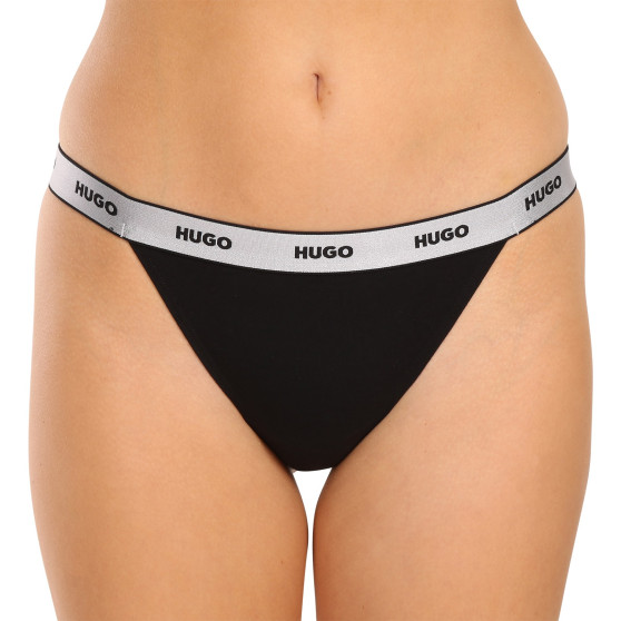 3PACK Moteriški stringai HUGO black (50502802 001)