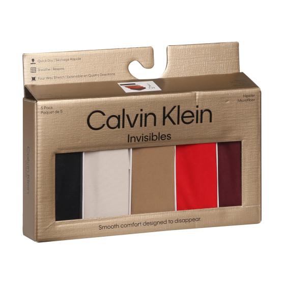 5PACK Moteriškos kelnaitės Calvin Klein besiūlės daugiaspalvės (QD5148E-HW1)