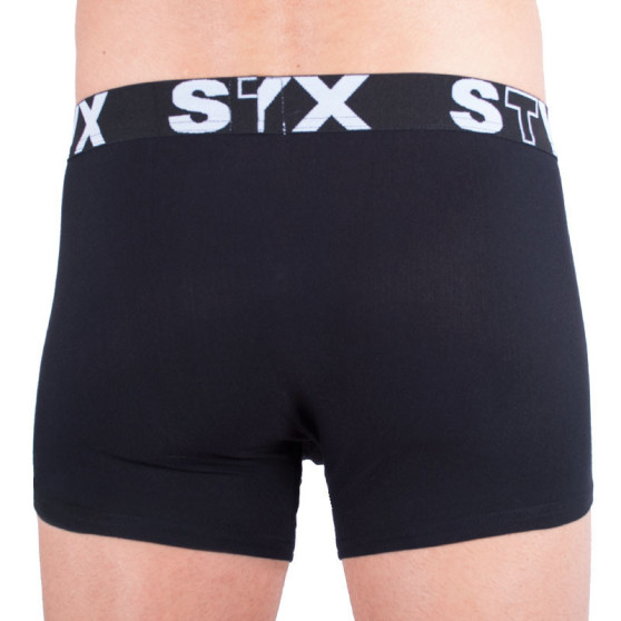 3PACK Vyriški boksininko šortai Styx sportiniai elastiniai oversized juodi (3R960)