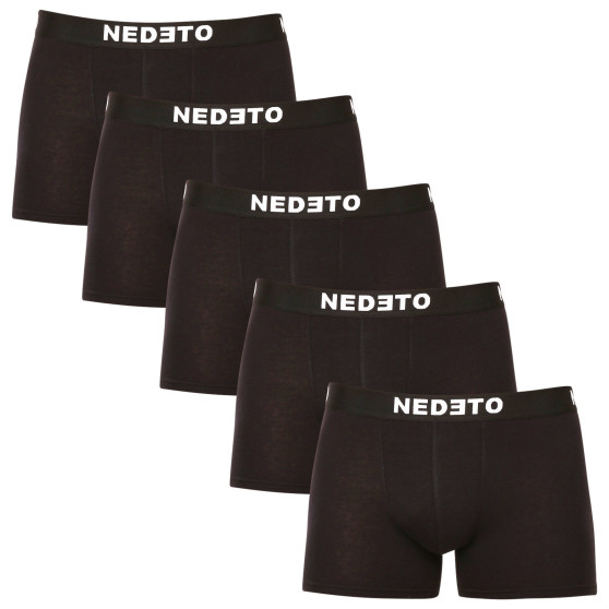 5PACK Vyriški boksininko šortai Nedeto juodi (5NB001b)