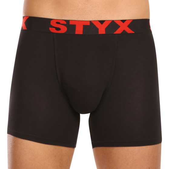 5PACK Vyriški boksininko šortai Styx ilgi sportiniai elastiniai juodi (5U9601)