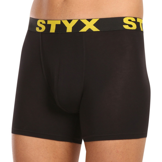 5PACK Vyriški boksininko šortai Styx ilgi sportiniai elastiniai juodi (5U9601)