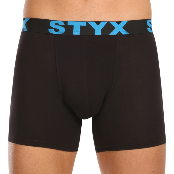 5PACK Vyriški boksininko šortai Styx ilgi sportiniai elastiniai juodi (5U9601)