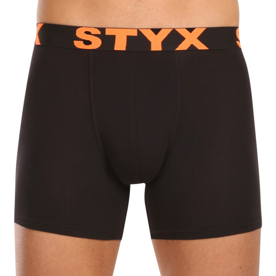 5PACK Vyriški boksininko šortai Styx ilgi sportiniai elastiniai juodi (5U9602)