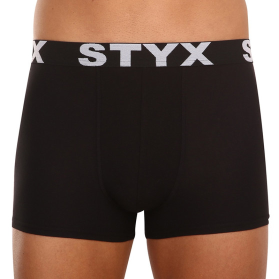 5PACK Vyriški boksininko šortai Styx sportiniai elastiniai oversized juodi (5R960)