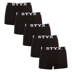 5PACK Vyriški boksininko šortai Styx sportiniai elastiniai oversized juodi (5R960)