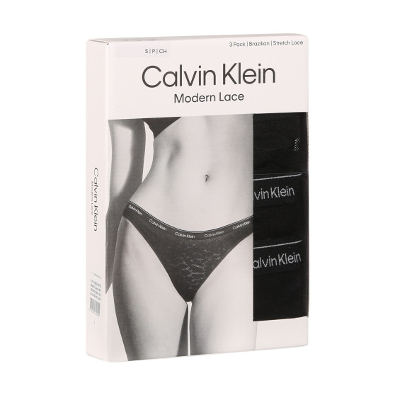 3PACK Moteriškos braziliškos kelnaitės Calvin Klein juoda (QD5225E-UB1)