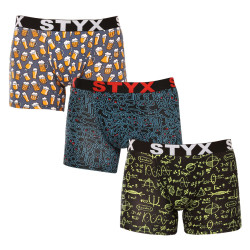 3PACK Vyriški boksininko šortai Styx ilgas meno sportas elastingas įvairiaspalvis (3U12672/2)