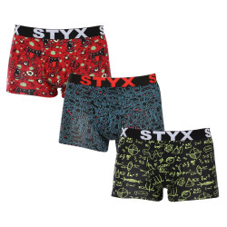 3PACK Vyriški boksininko šortai Styx art sports rubber multicolour (3G12612)