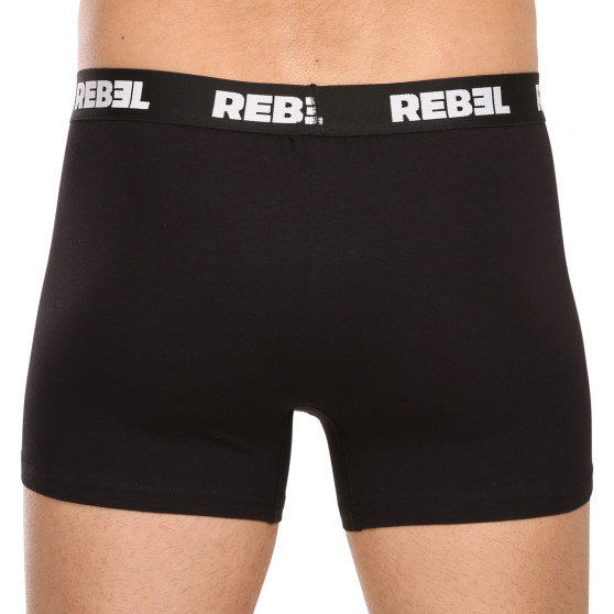 3PACK Vyriški boksininko šortai Nedeto Rebel black (3NBR001)