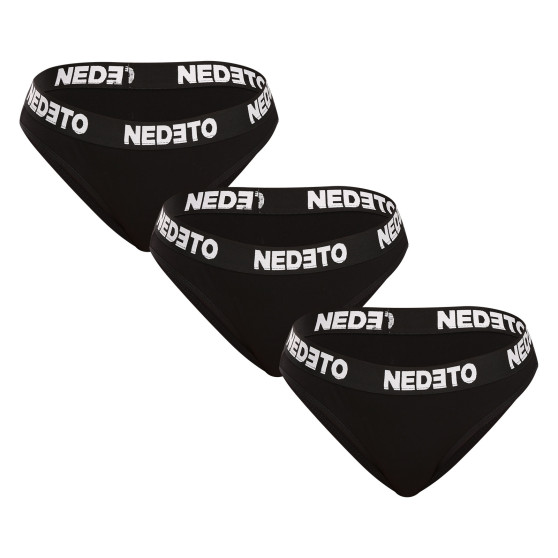 3PACK Moteriškos kelnaitės Nedeto juoda (3NKB001)