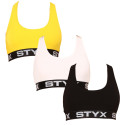 3PACK Moteriška liemenėlė Styx sport multicolour (3IP09018)