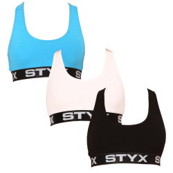 3PACK Moteriška liemenėlė Styx sport multicolour (3IP09019)