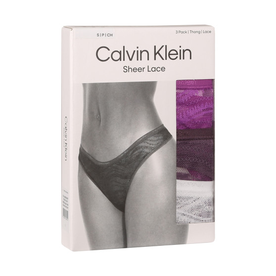 3PACK Moteriški stringai Calvin Klein multicolour (QD5216E-NOW)