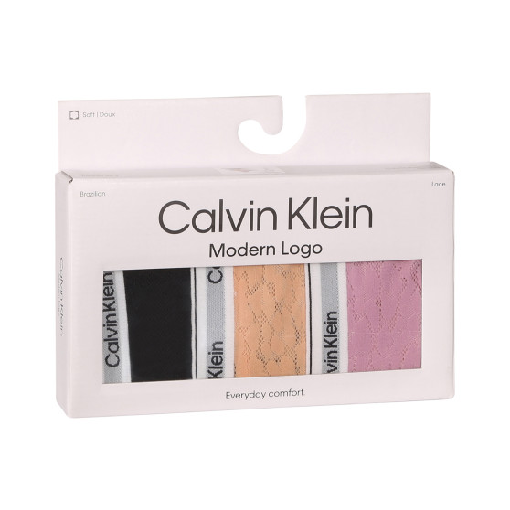 3PACK Moteriškos braziliškos kelnaitės Calvin Klein įvairiaspalvės (QD5068E-GP9)