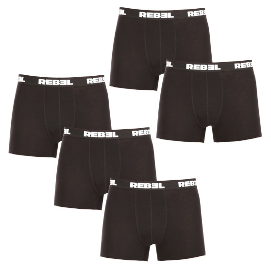 5PACK Vyriški boksininko šortai Nedeto Rebel black (5NBR001)