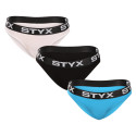 3PACK Moteriškos kelnaitės Styx sportinės elastinės įvairiaspalvės (3IK96019)