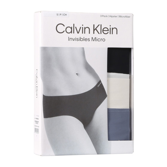 3PACK Moteriškos kelnaitės Calvin Klein besiūlės daugiaspalvės (QD3559E-NP0)