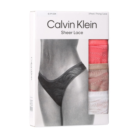 3PACK Moteriški stringai Calvin Klein multicolour (QD5216E-NOX)