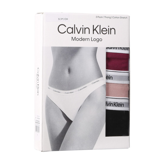 3PACK Moteriški stringai Calvin Klein multicolour (QD5209E-NP6)