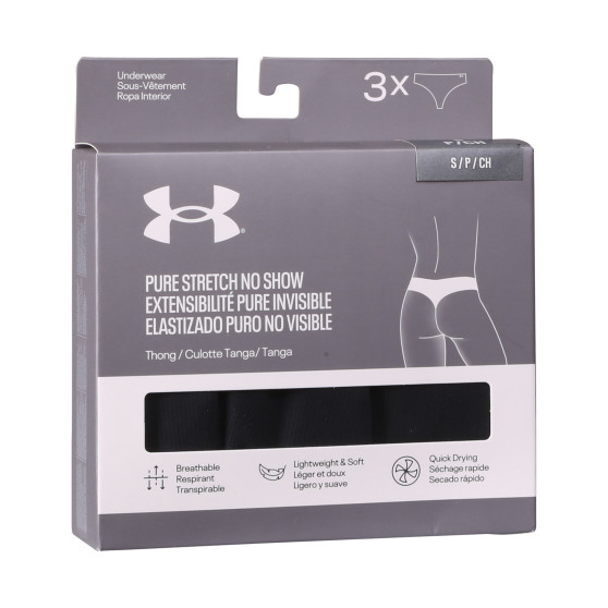 3PACK Moteriški stringai Under Armour black (1383893 001)