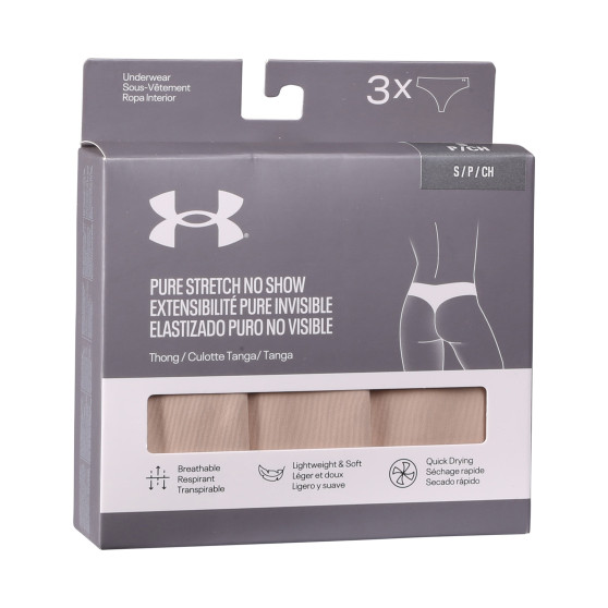 3PACK Moteriški stringai Under Armour beige (1383893 500)