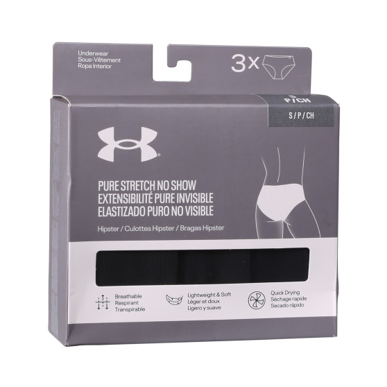 3PACK Moteriškos kelnaitės Under Armour juoda (1383895 001)