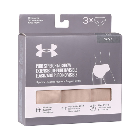 3PACK moteriškos kelnaitės Under Armour beige (1383895 500)