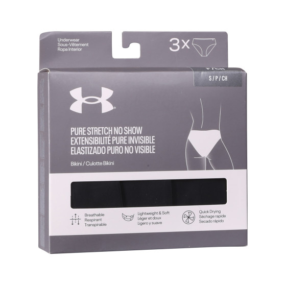 3PACK Moteriškos kelnaitės Under Armour juoda (1383897 001)