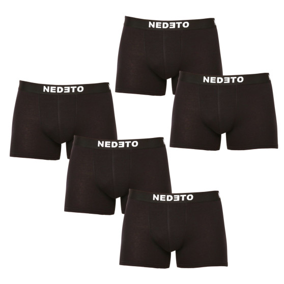 5PACK Vyriški boksininko šortai Nedeto juodi (5NDTB001-brand)