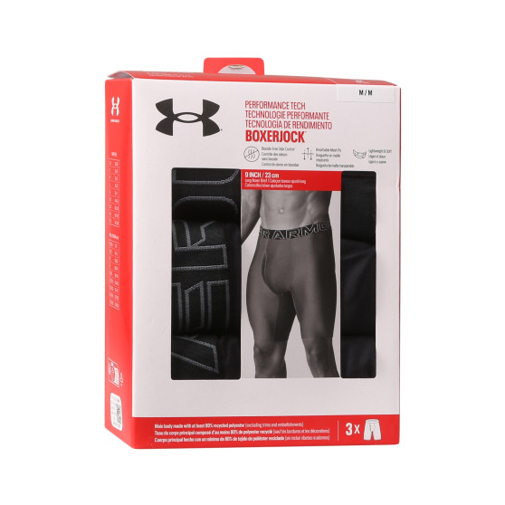 3PACK Vyriški boksininko šortai Under Armour juodi (1383880 001)