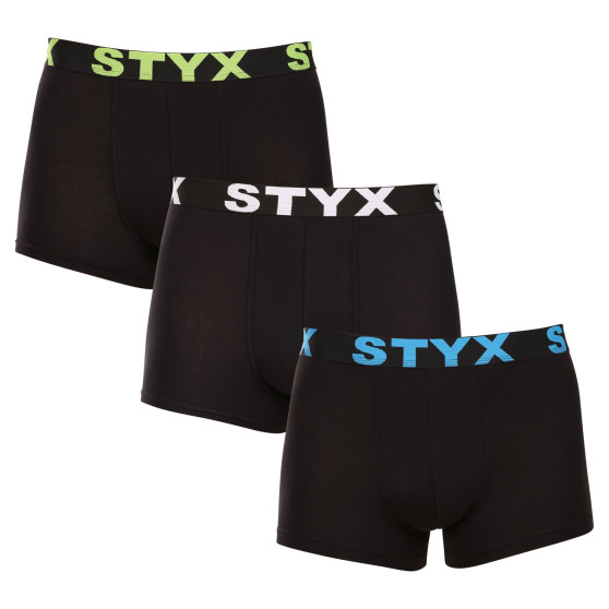 3PACK Vyriški boksininko šortai Styx sportiniai elastiniai įvairiaspalviai (G9606162)