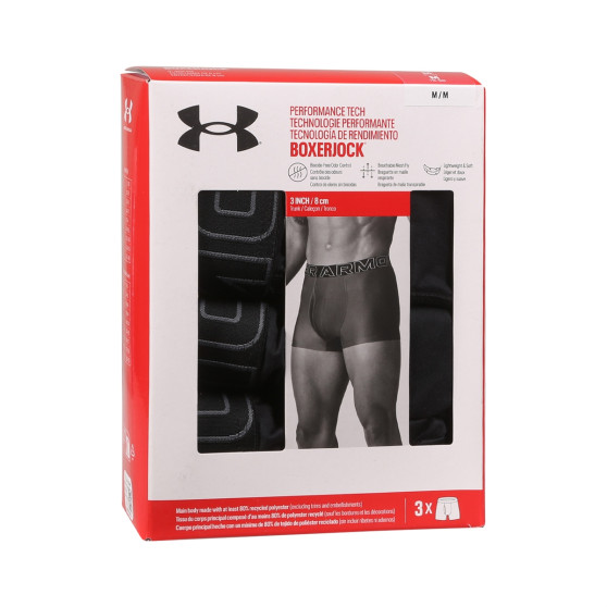 3PACK Vyriški boksininko šortai Under Armour juodi (1383882 001)