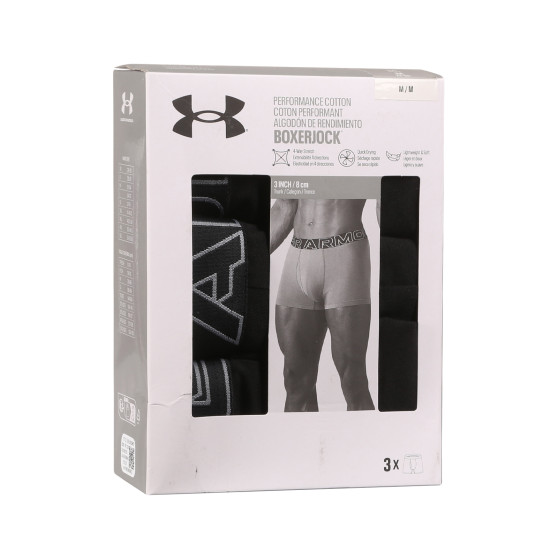 3PACK Vyriški boksininko šortai Under Armour juodi (1383891 001)