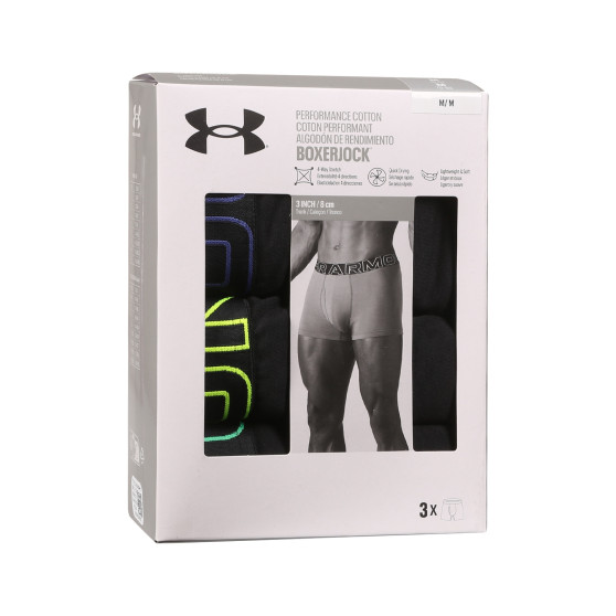 3PACK Vyriški boksininko šortai Under Armour juodi (1383891 002)