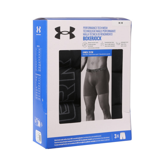 3PACK Vyriški boksininko šortai Under Armour juodi (1383884 001)