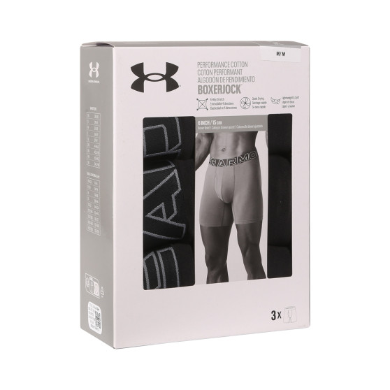 3PACK Vyriški boksininko šortai Under Armour juodi (1383889 001)