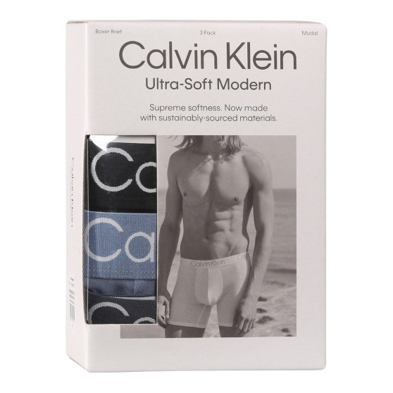 3PACK Vyriški boksininko šortai Calvin Klein daugiaspalviai (NB3188A-PU5)