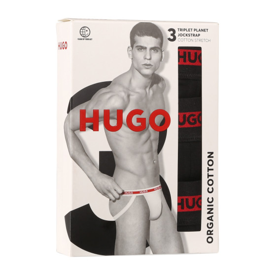 3PACK vyriškos sportinės kelnės HUGO juodos spalvos (50517882 001)