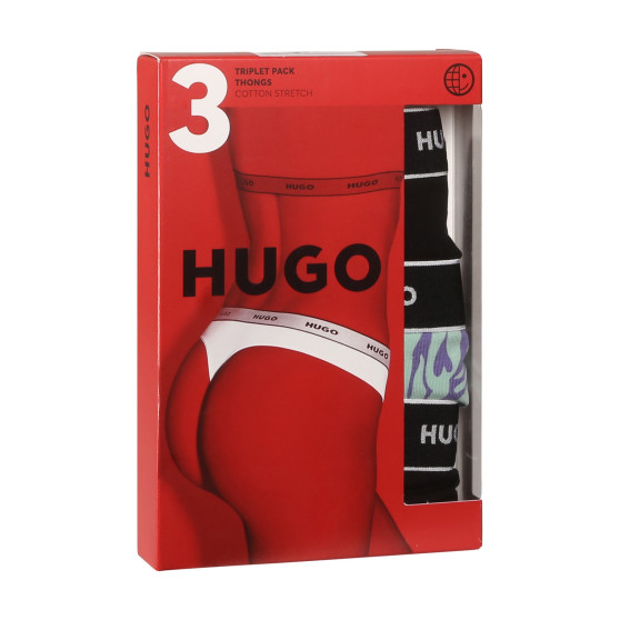 3PACK Moteriški stringai HUGO multicolour (50480150 981)