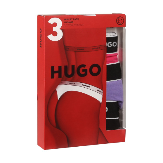 3PACK Moteriški stringai HUGO multicolour (50480150 962)