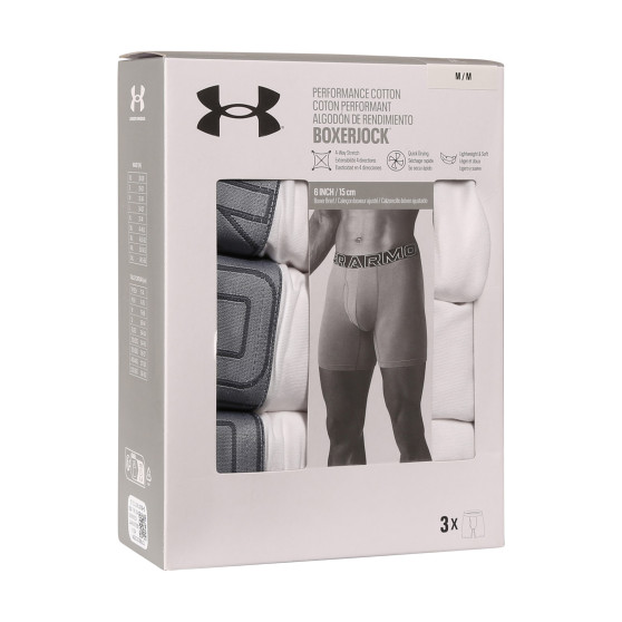 3PACK Vyriški boksininko šortai Under Armour balti (1383889 100)