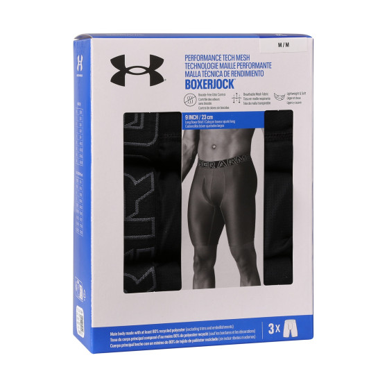 3PACK Vyriški boksininko šortai Under Armour juodi (1383886 001)