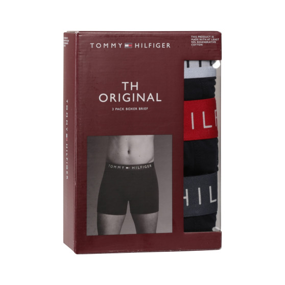 3PACK Vyriški boksininko šortai Tommy Hilfiger tamsiai mėlyni (UM0UM03431 0R1)