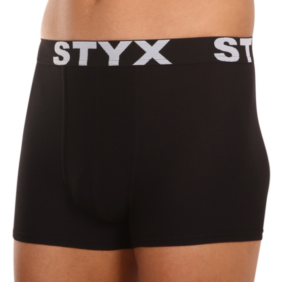 Vyriški boksininko šortai Styx sportiniai elastiniai oversized juodi (R960)