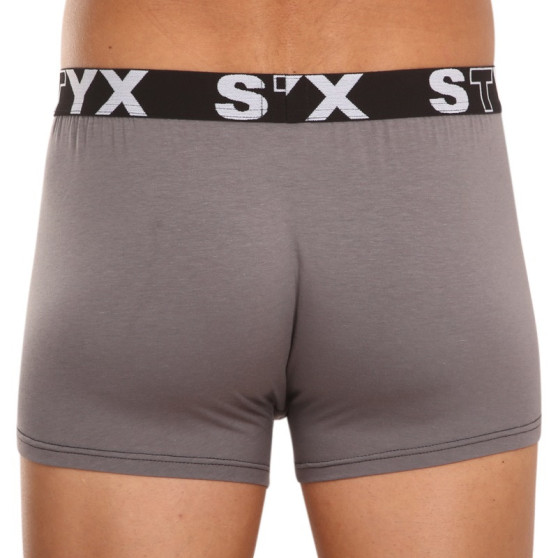 3PACK Vyriški boksininko šortai Styx sportiniai elastiniai oversized tamsiai pilki (R10636363)