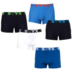 5PACK Vyriški boksininko šortai Styx sportiniai elastiniai oversized daugiaspalviai (5R9612817)