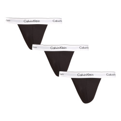 3PACK Vyriški stringai Calvin Klein juodi (NB3226A-001)